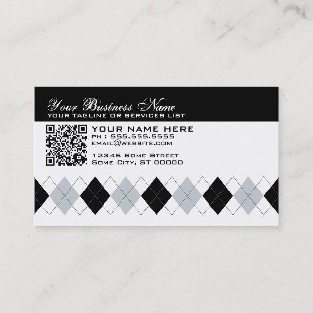 Carte De Visite code QR de Jacquard professionnel (Devant)