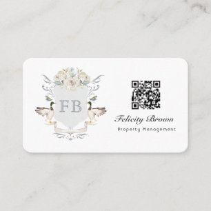 Carte De Visite Code QR de la crête de monogramme de Lakeside
