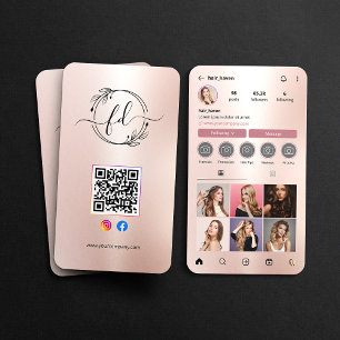 Carte De Visite Code QR de la grille de photos du profil Instagram