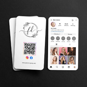 Carte De Visite Code QR de la grille de photos du salon de coiffur