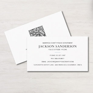Carte De Visite Code QR de la loi sur le département de police