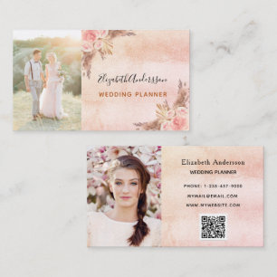 Carte De Visite Code QR de la pampas herbe wedding planner