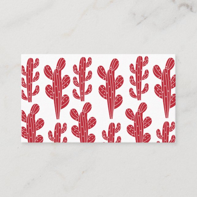 Carte De Visite Code QR de la plante de cactus rouge (Devant)