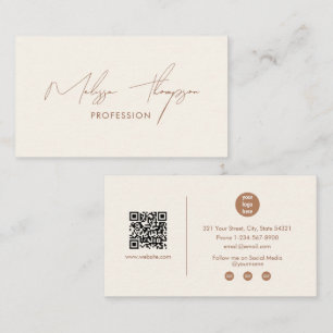Carte De Visite Code QR de la signature professionnelle du style B