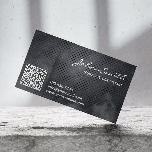 Carte De Visite Code QR de l'agent hypothécaire Métal