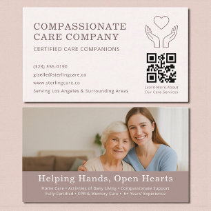 Carte De Visite Code QR de l'aide professionnelle aux seniors