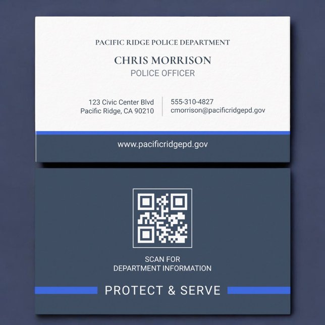 Carte De Visite Code QR de l'application de la loi de la police Li (Créateur téléchargé)