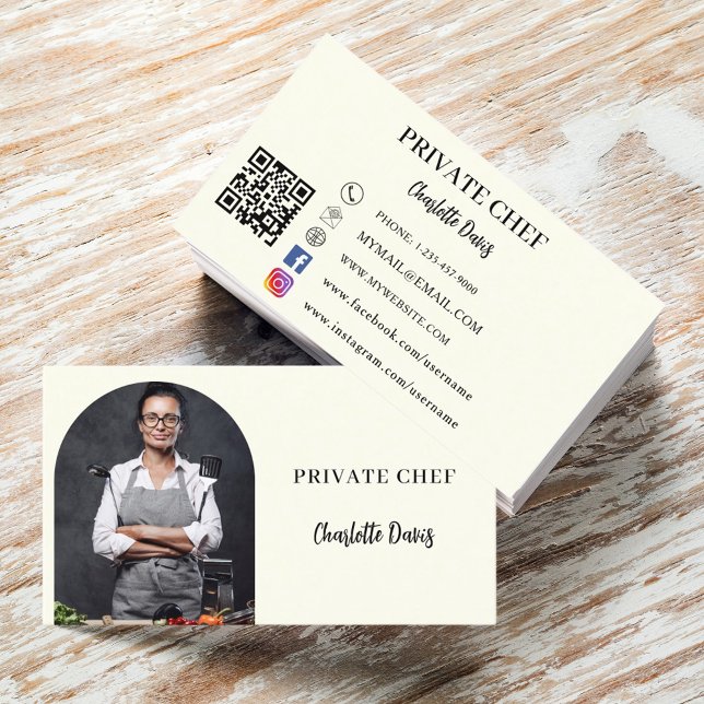 Carte De Visite Code QR de l'arche photo du chef privé (Créateur téléchargé)