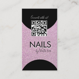 Carte De Visite Code QR de l'artiste de beauté du salon d'onglerie