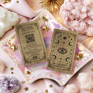 Carte De Visite Code QR de l'artiste en cils Tarot Céleste Rétro O