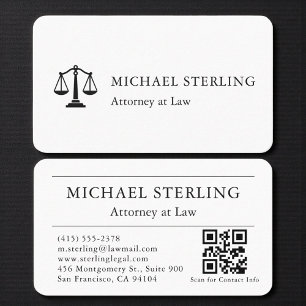 Carte De Visite Code QR de l'avocat professionnel