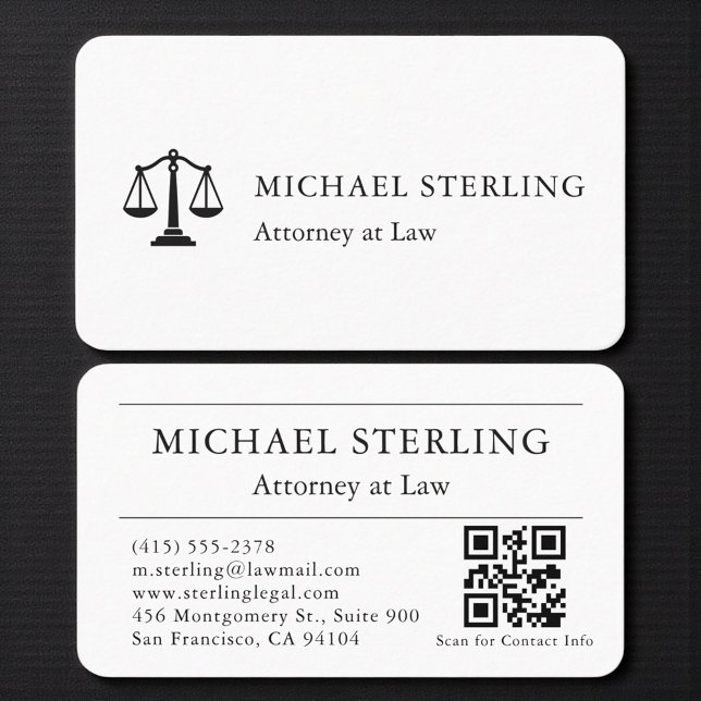 Carte De Visite Code QR de l'avocat professionnel (Créateur téléchargé)