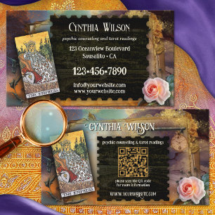Carte De Visite Code QR de lecteur de tarot psychique magique Phot