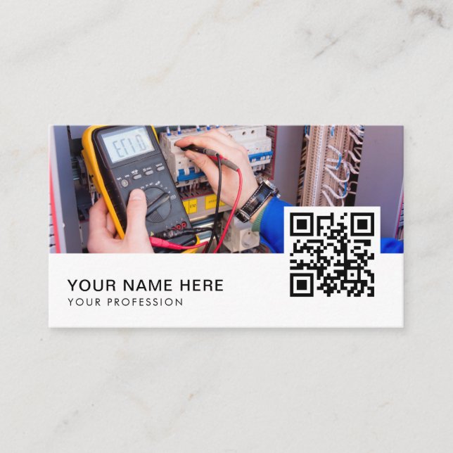Carte De Visite Code QR de l'électricien (Devant)