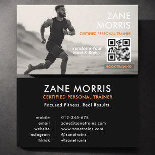Carte De Visite Code QR de l'entraîneur personnel certifié