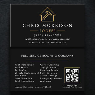 Carte De Visite Code QR de l'entrepreneur en toiture