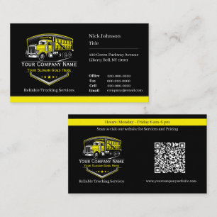 Carte De Visite Code QR de l'entreprise de camionnage professionne