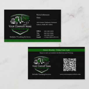Carte De Visite Code QR de l'entreprise de camionnage professionne