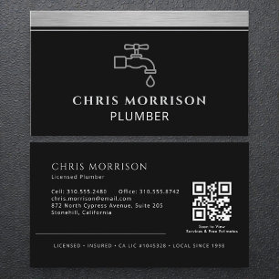Carte De Visite Code QR de l'entreprise de plomberie