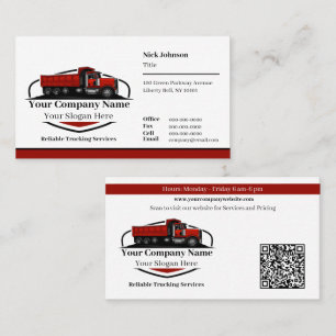 Carte De Visite Code QR de l'entreprise professionnelle de camionn