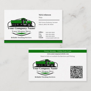 Carte De Visite Code QR de l'entreprise professionnelle de camionn