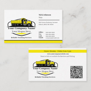 Carte De Visite Code QR de l'entreprise professionnelle de camionn