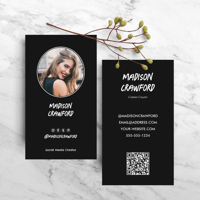 Carte De Visite Code QR de l'influence des médias sociaux (Créateur téléchargé)