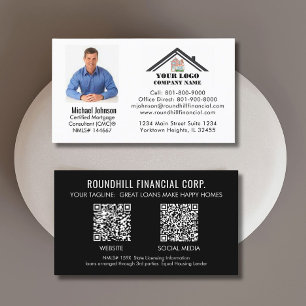 Carte De Visite Code QR de logo de photo de crédit immobilier prof