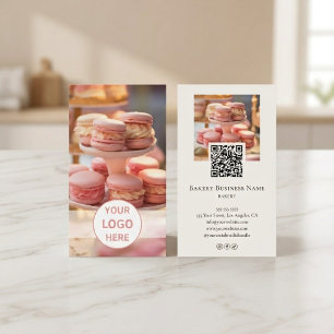 Carte De Visite Code QR de logo de photo personnalisé Boulangerie