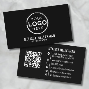 Carte De Visite Code QR de logo professionnel minimaliste moderne 