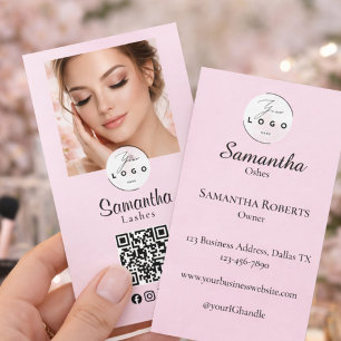 Carte De Visite Code QR de maquillage photo avec icônes sociales e