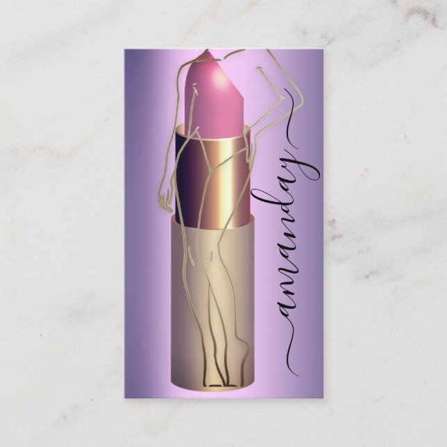 Carte De Visite Code QR de maquillage professionnel Lipstick (Devant)