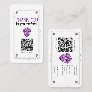 Carte De Visite Code QR de médias sociaux de cristal d'améthyste p