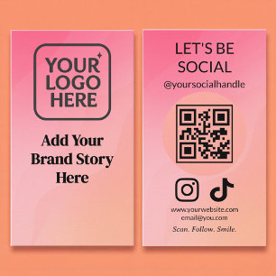 Carte De Visite Code QR de médias sociaux Let's Connect