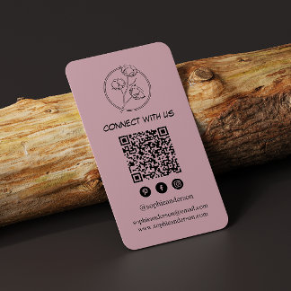 Carte De Visite Code QR de médias sociaux moderne élégant
