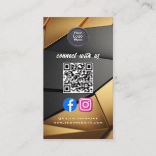 Carte De Visite Code QR de médias sociaux Moderne Pro Minimaliste
