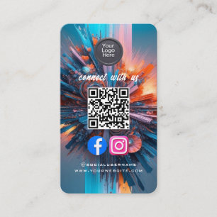 Carte De Visite Code QR de médias sociaux Moderne Pro Minimaliste