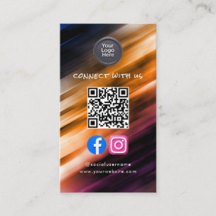 Carte De Visite Code QR de médias sociaux Moderne Pro Minimaliste