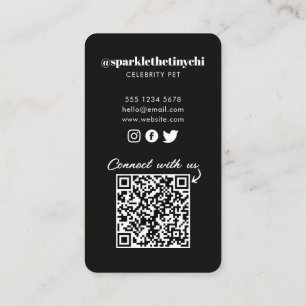 Carte De Visite Code QR de médias sociaux pour chien avec photo pe