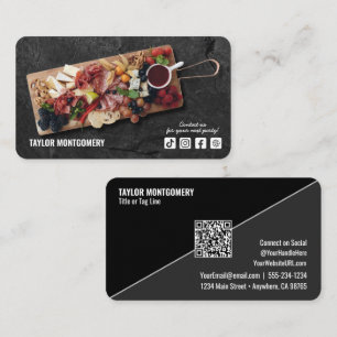 Carte De Visite Code QR de médias sociaux pour la restauration