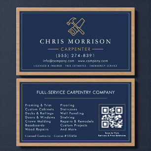 Carte De Visite Code QR de menuiserie professionnelle