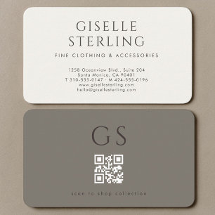 Carte De Visite Code QR de mode de boutique chic de luxe