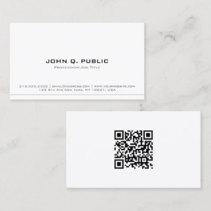 Carte De Visite Code QR de modèle élégant moderne et professionnel