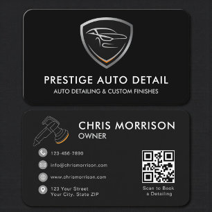 Carte De Visite Code QR de nettoyage de détail de voiture Auto Spa