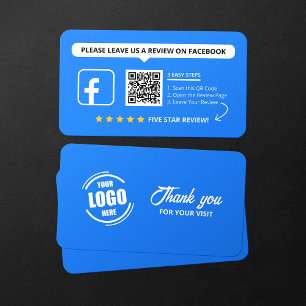 Carte De Visite Code QR de notation 5 étoiles pour les avis Facebo