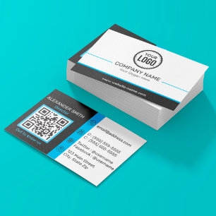 Carte De Visite Code QR de numérisation personnalisée du logo prof