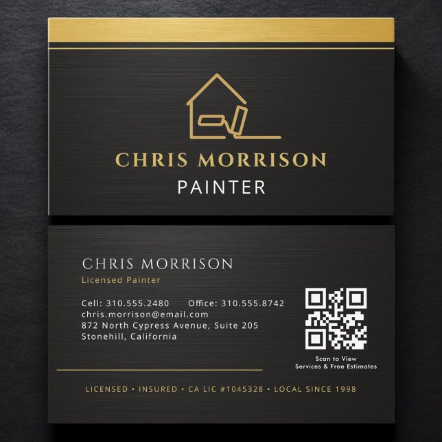 Carte De Visite Code QR de peintre moderne (Créateur téléchargé)