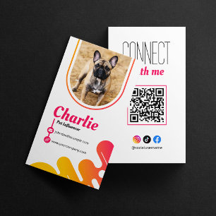 Carte De Visite Code QR de photo de médias sociaux d'influenceur d