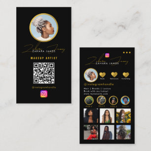 Carte De Visite Code QR de photo d'influenceur de tresses de cheve