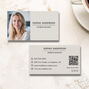 Carte De Visite Code QR de photo professionnelle personnalisée